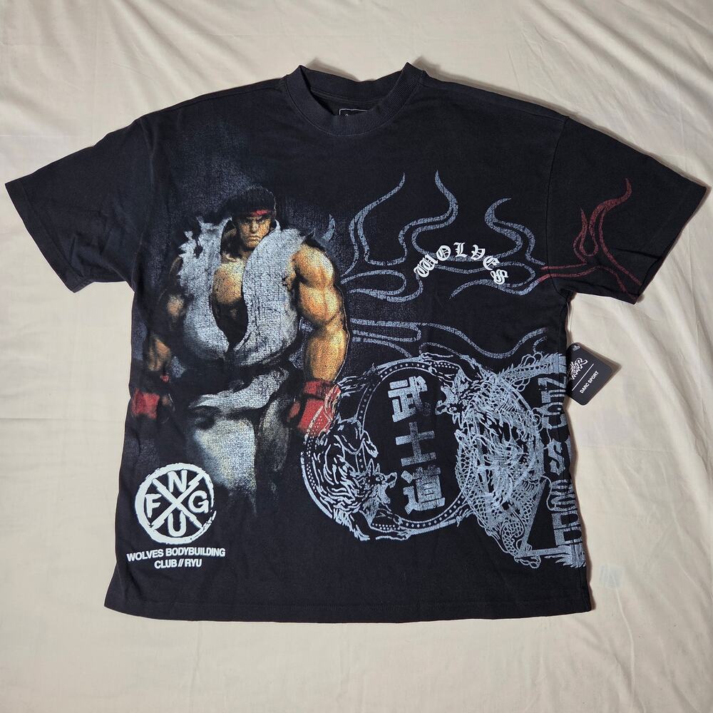 Darc Sport x Street Fighter Ryu Wolves Shirt Size L NWT